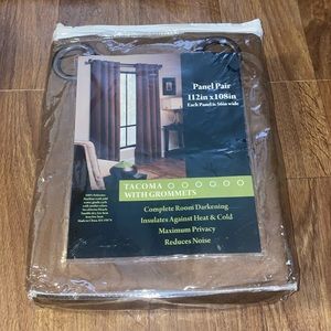 Tacoma NWT with Grommets Panel Pair Chocolate Curtains